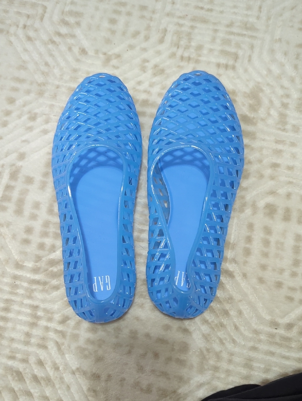 GAP Women's Bright Blue Lattice Jelly Flats